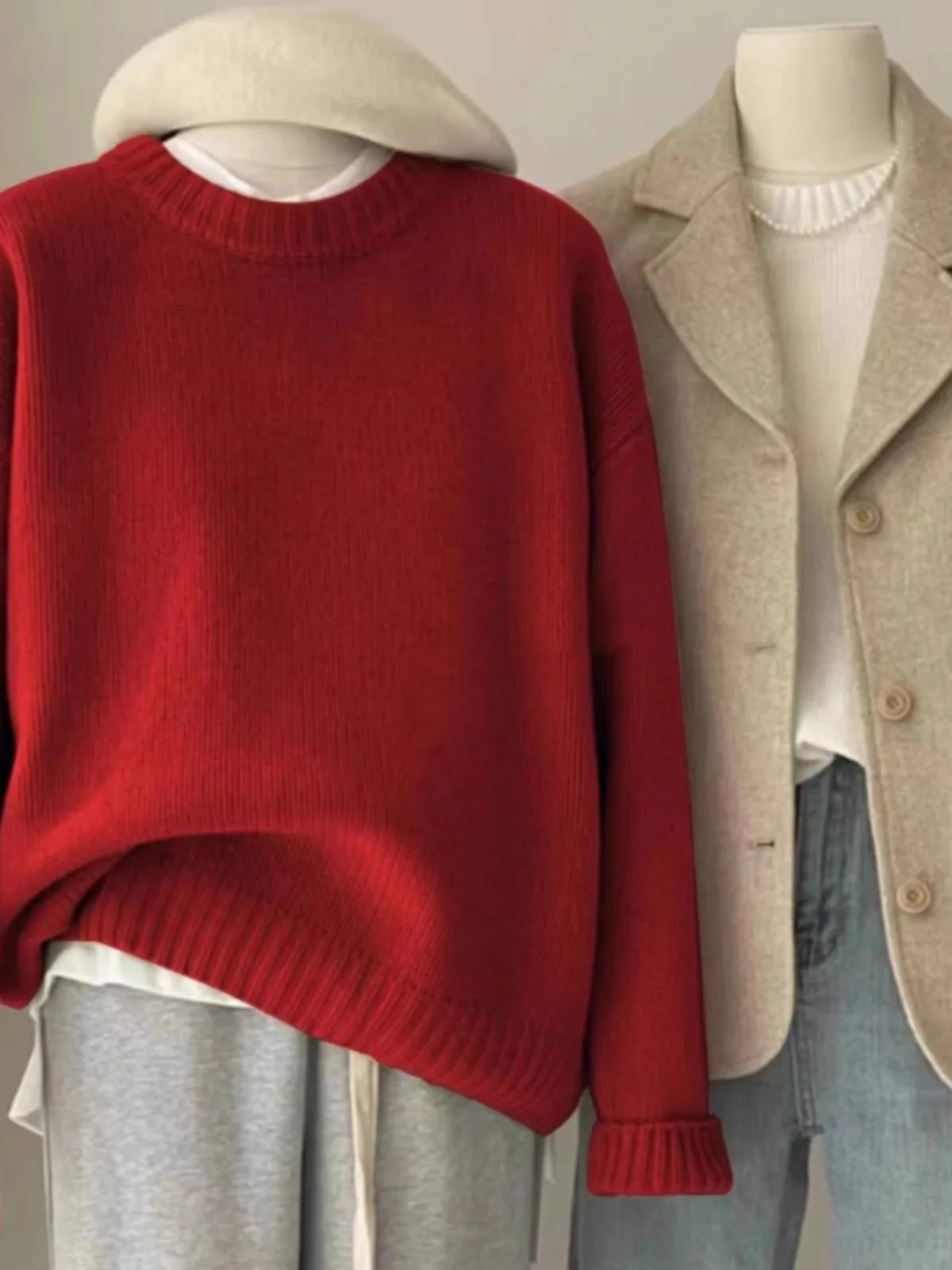 Soft waxy round neck 100 pure cashmere sweater