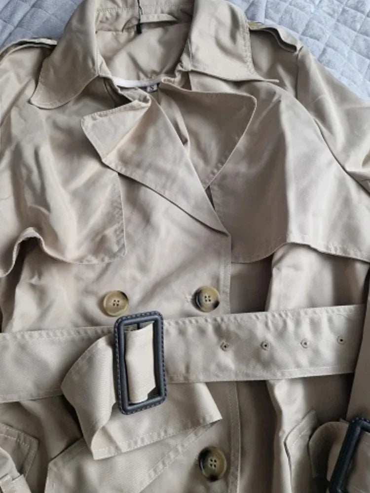 Slim Turn-Down Long Sleeve Trench Coats