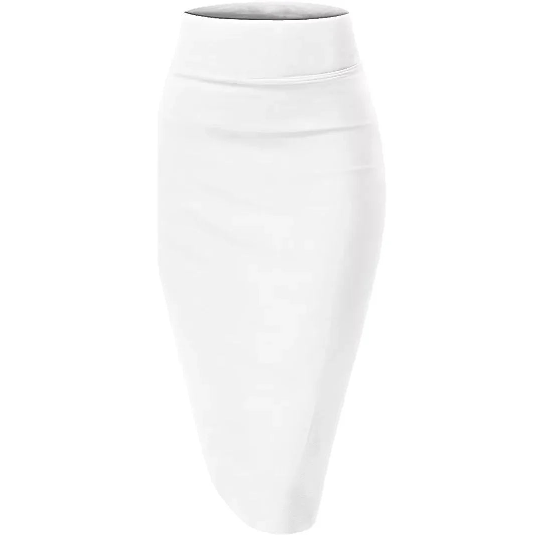 High Waist Slimming Mid-Length Slit All-Match Bodycon Skirt