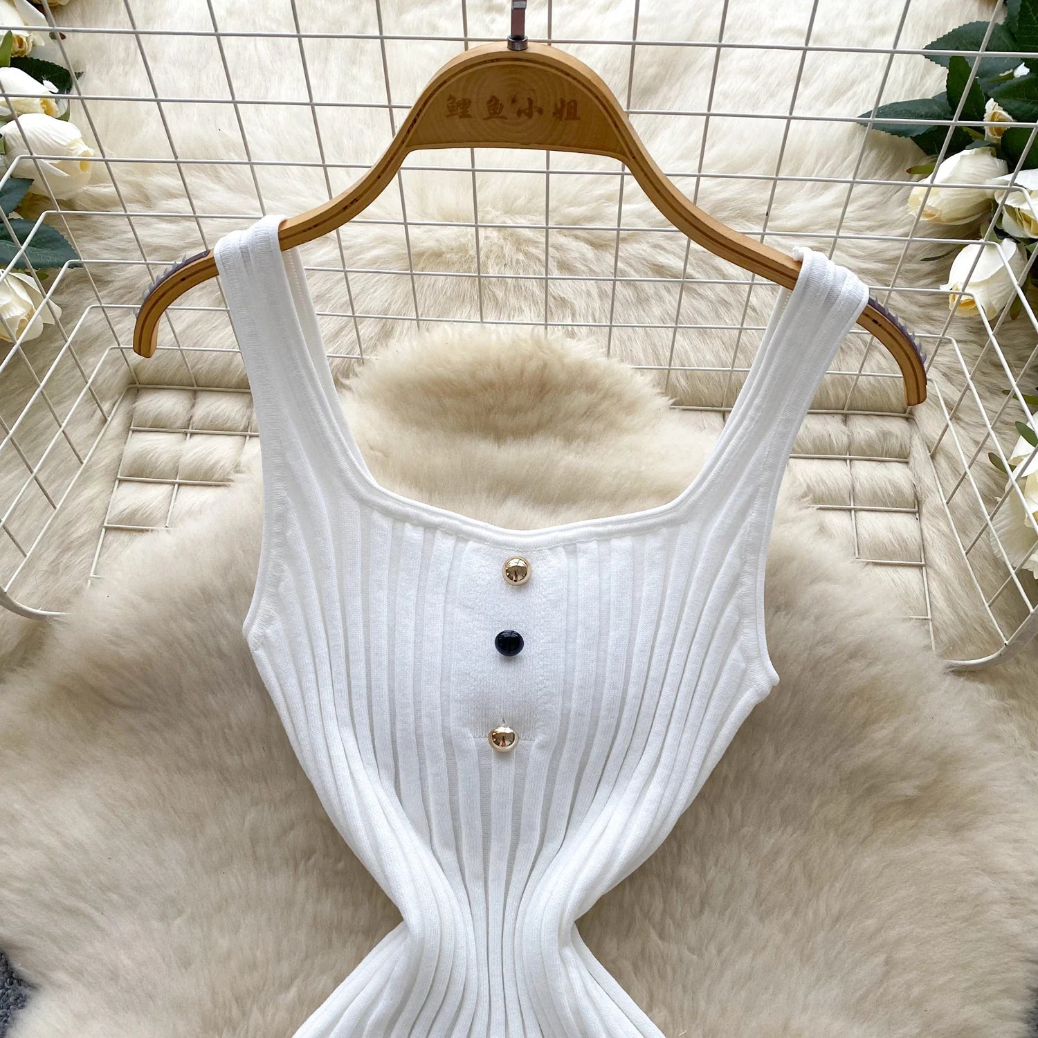Vintage Sleeveless Elastic French Style Dress