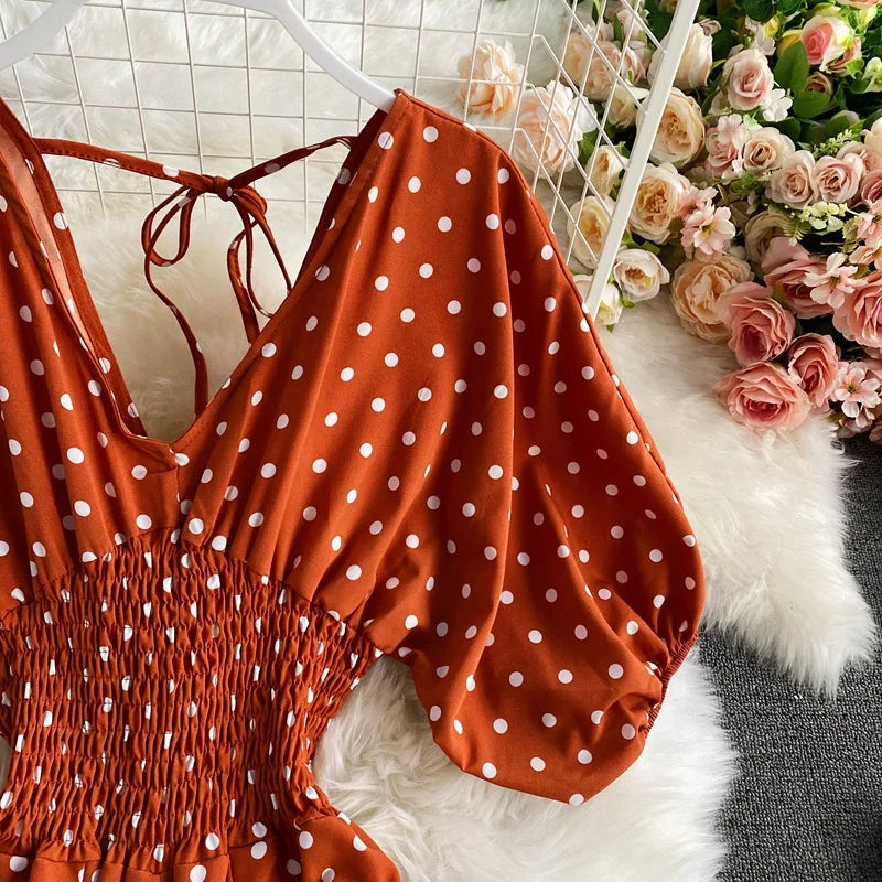 V Neck Dolman Sleeves Floral Print Wide Leg Jumpsuit