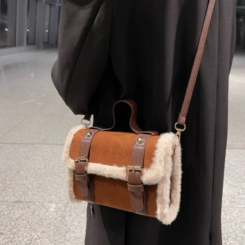 Crossbody Shoulder Velvet PU Leather Bag