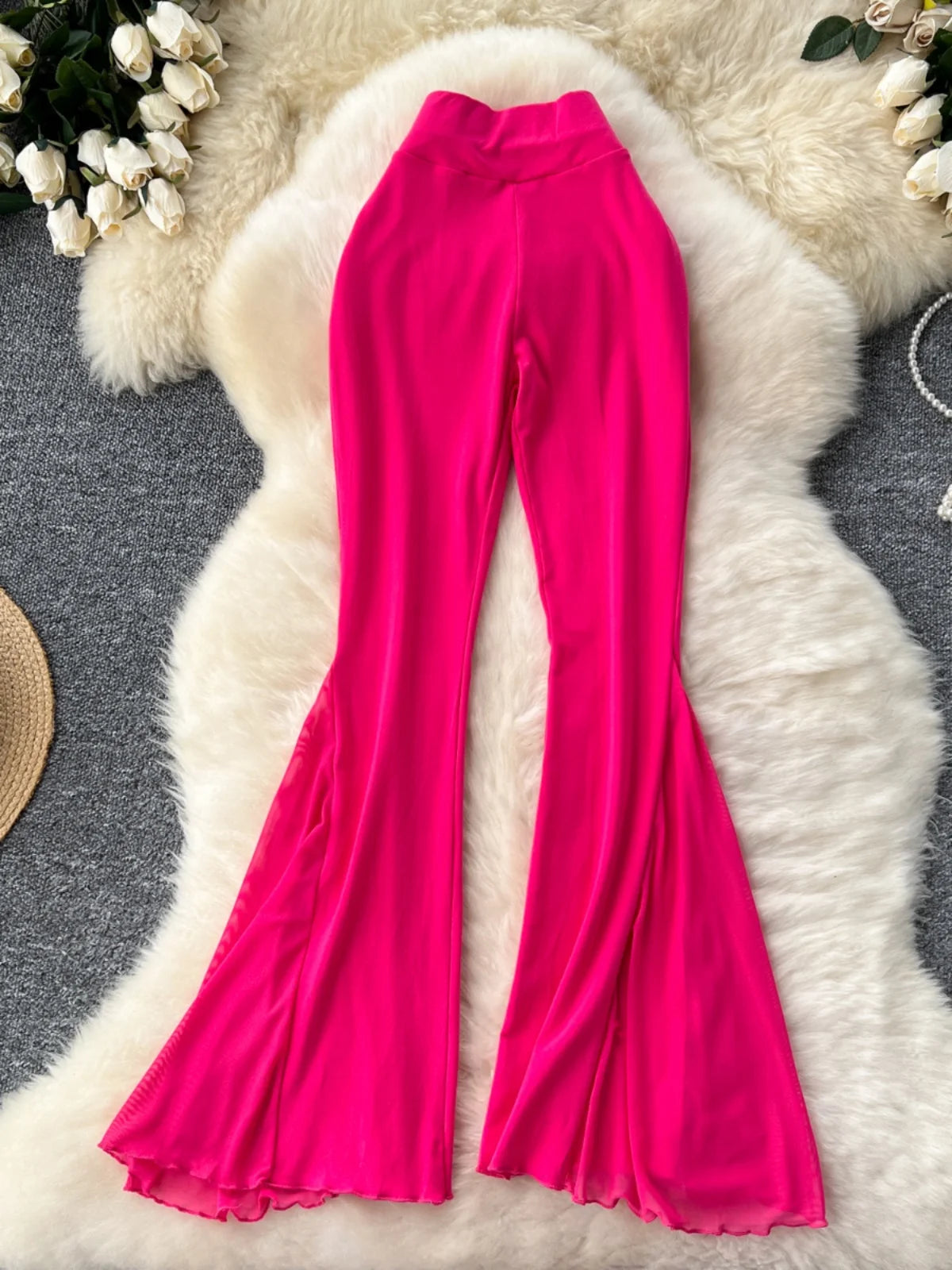 Elastic High Waist Trousers