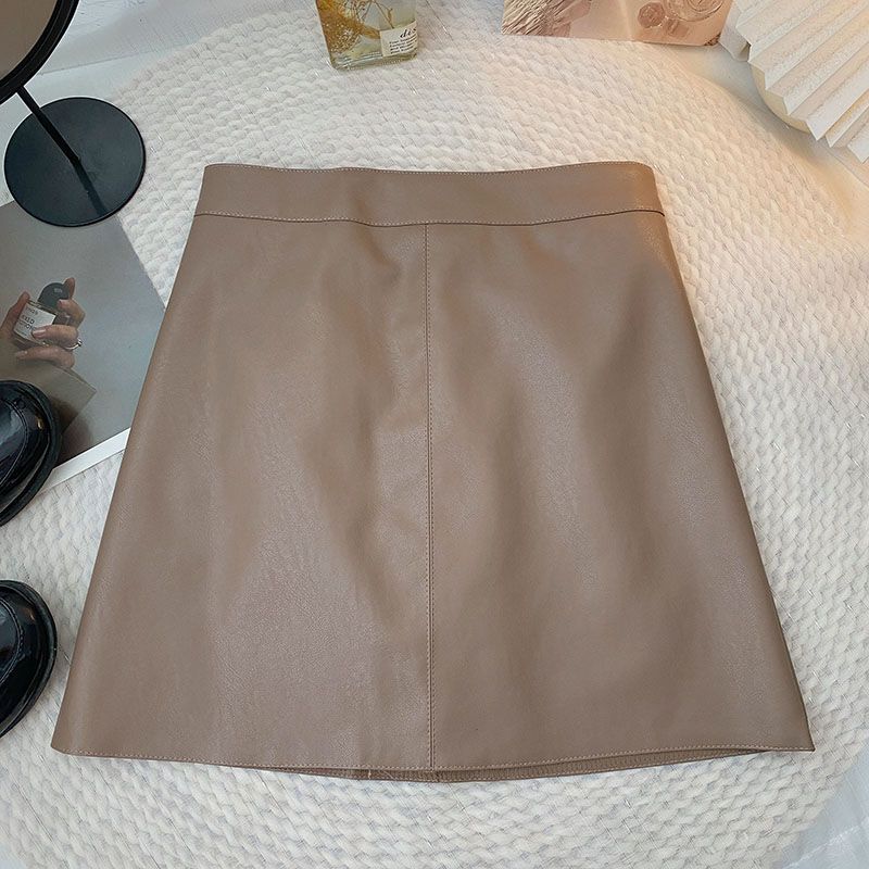 yk2 High Waist Zipper Solid Short Skirt