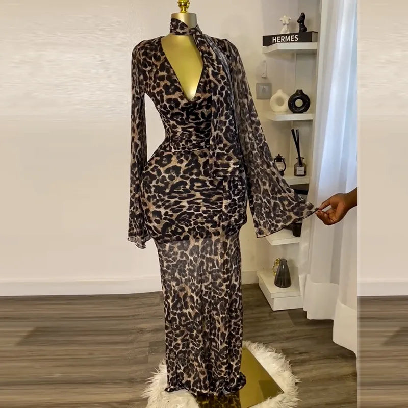 Leopard print Long Maxi Dress