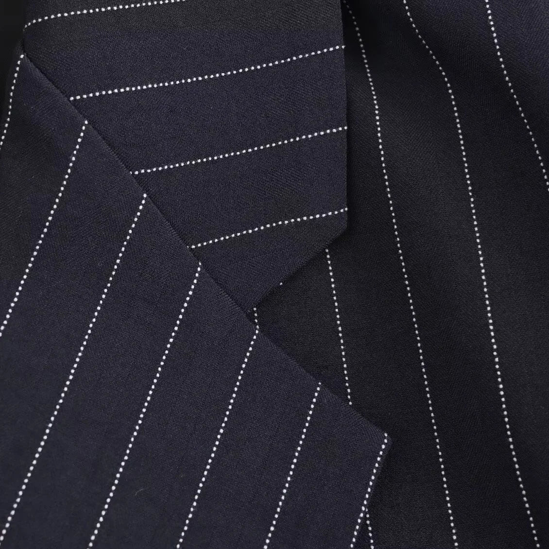 Loose Fine Stripes Long Sleeve Double-breasted Suits Blazer Coat