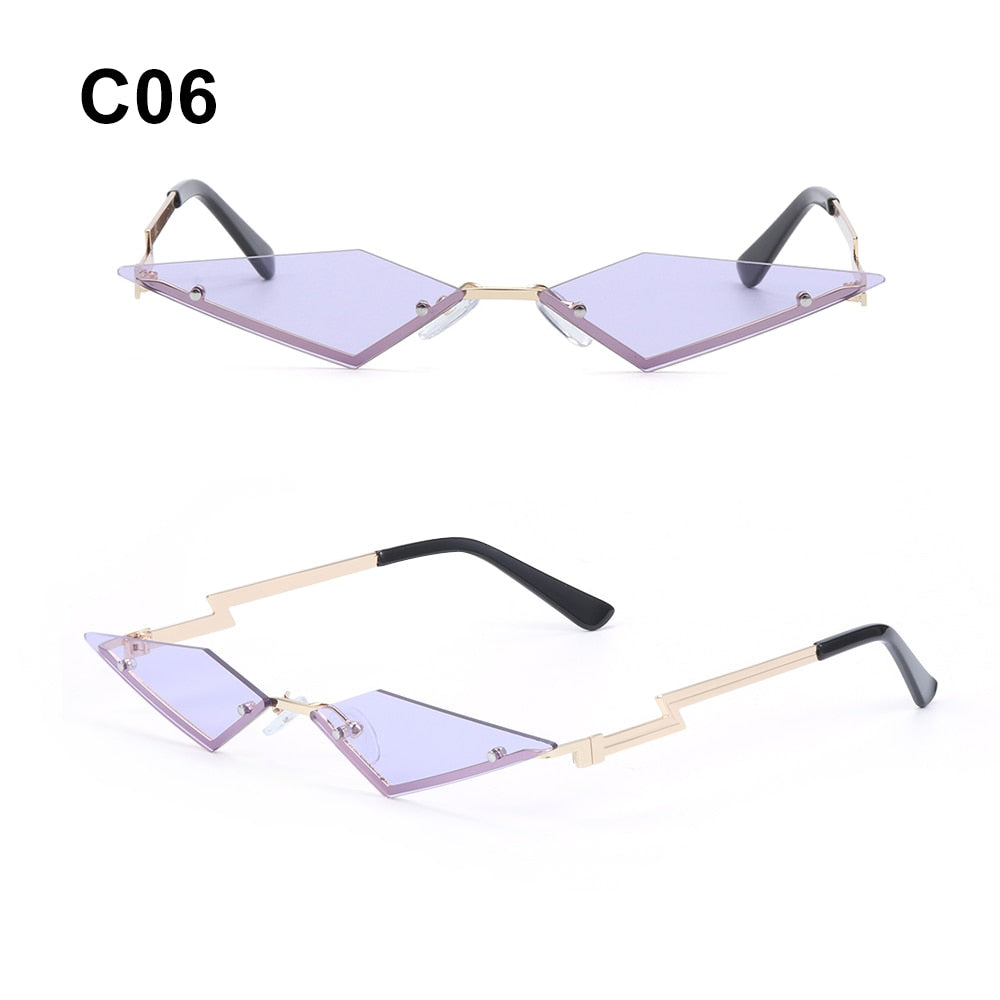 Diamond Shape Vintage Narrow Sunglasses