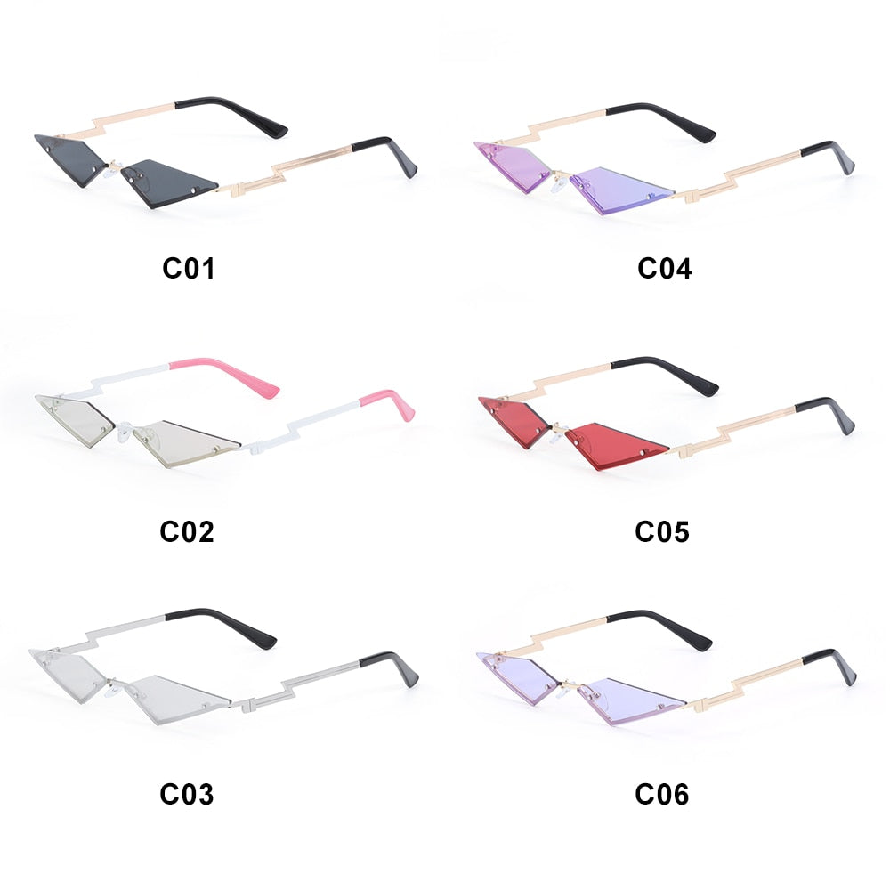 Diamond Shape Vintage Narrow Sunglasses