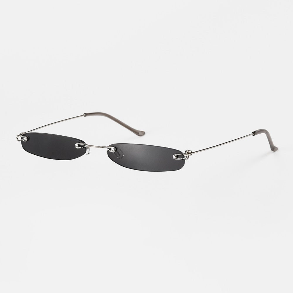 Small Sunglasses  Rimless Narrow Eyewear.