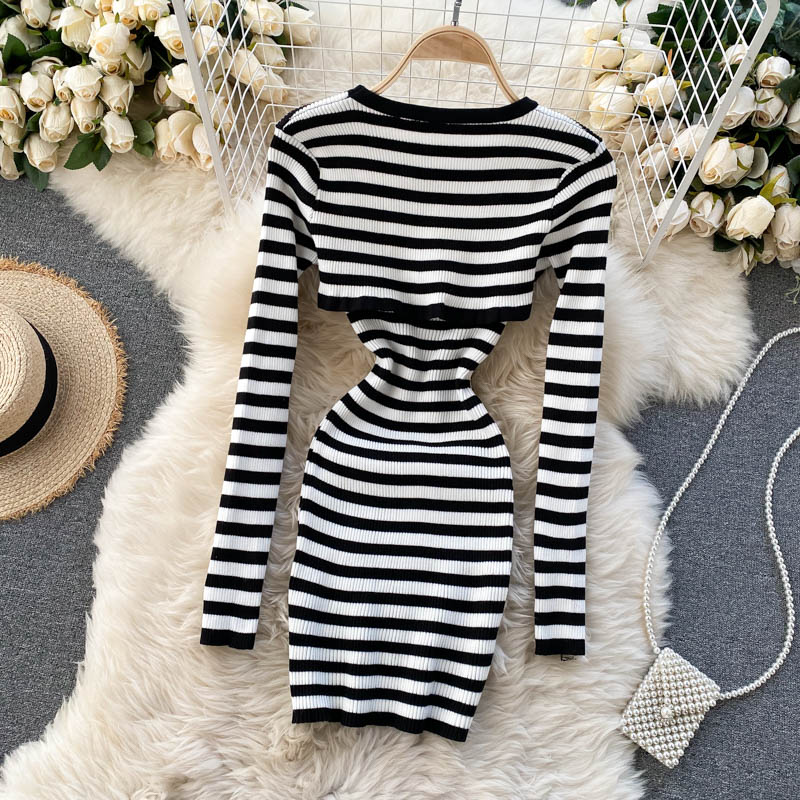 Spaghetti Strap Bodycon Pullover Crop Top Dress Suits