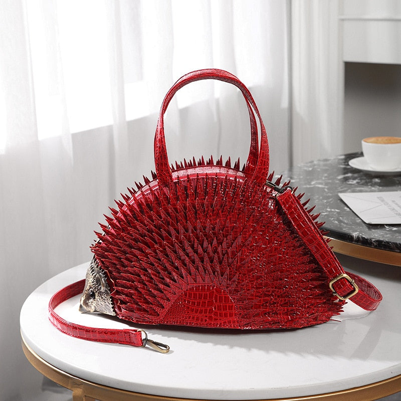 Personalized three-dimensional hedgehog bag.