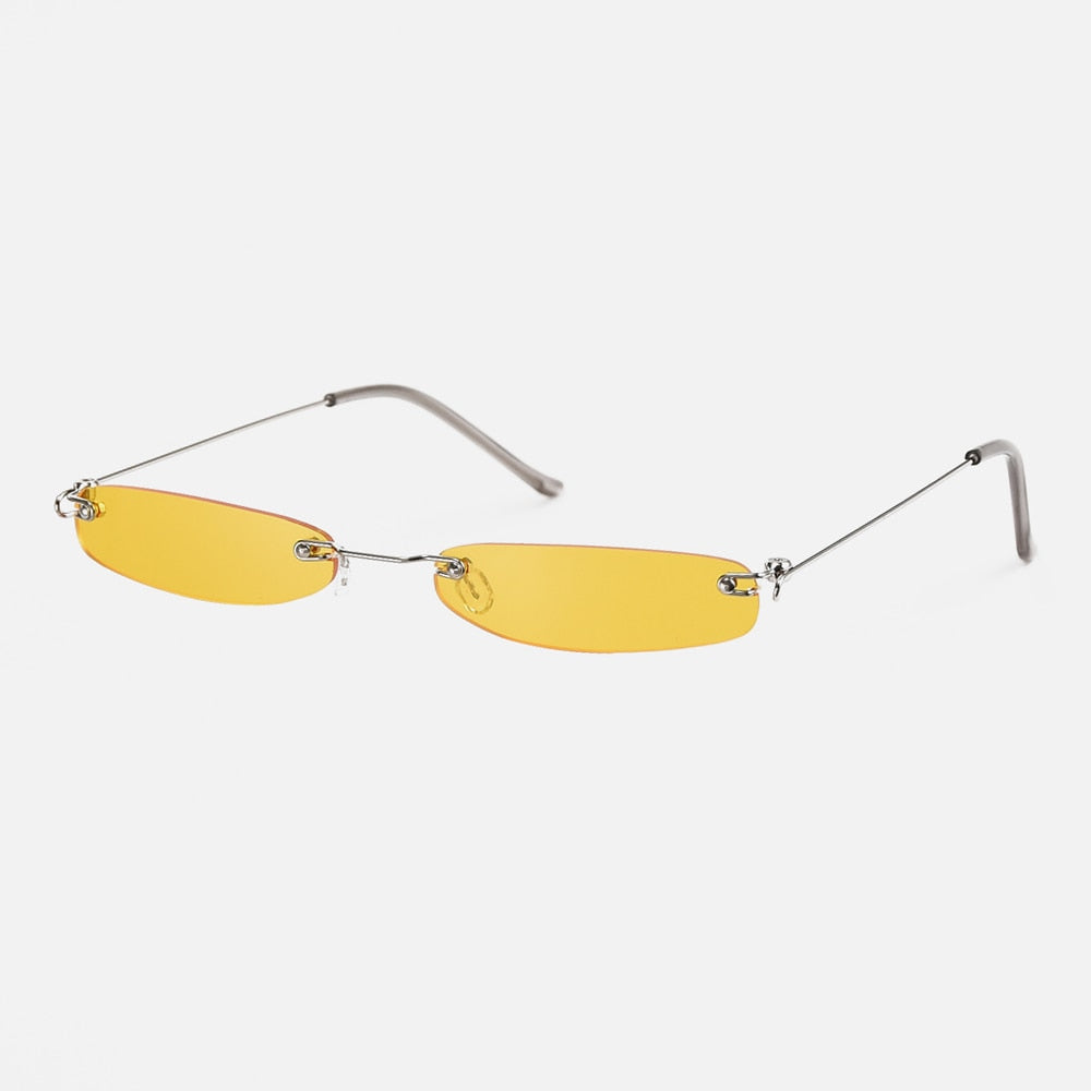 Small Sunglasses  Rimless Narrow Eyewear.