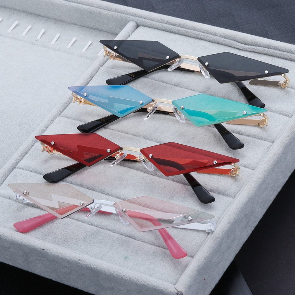 Diamond Shape Vintage Narrow Sunglasses