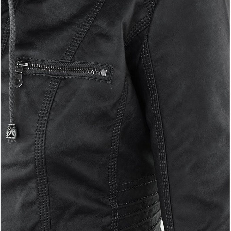 Faux Leather  PU Zipper Jacket