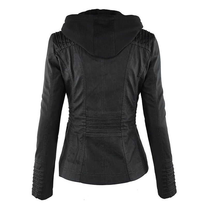 Faux Leather  PU Zipper Jacket