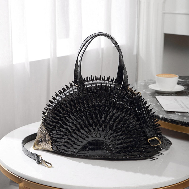 Personalized three-dimensional hedgehog bag.