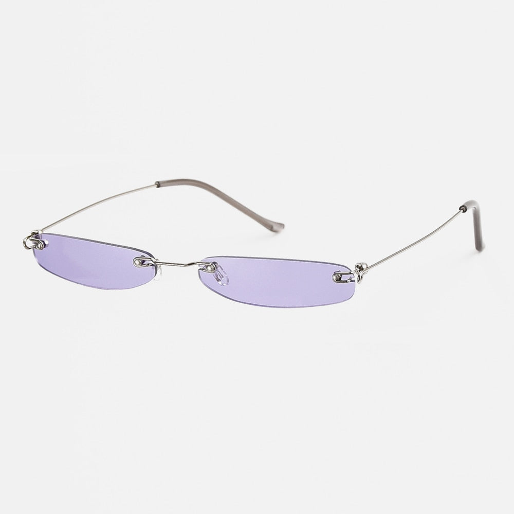 Small Sunglasses  Rimless Narrow Eyewear.