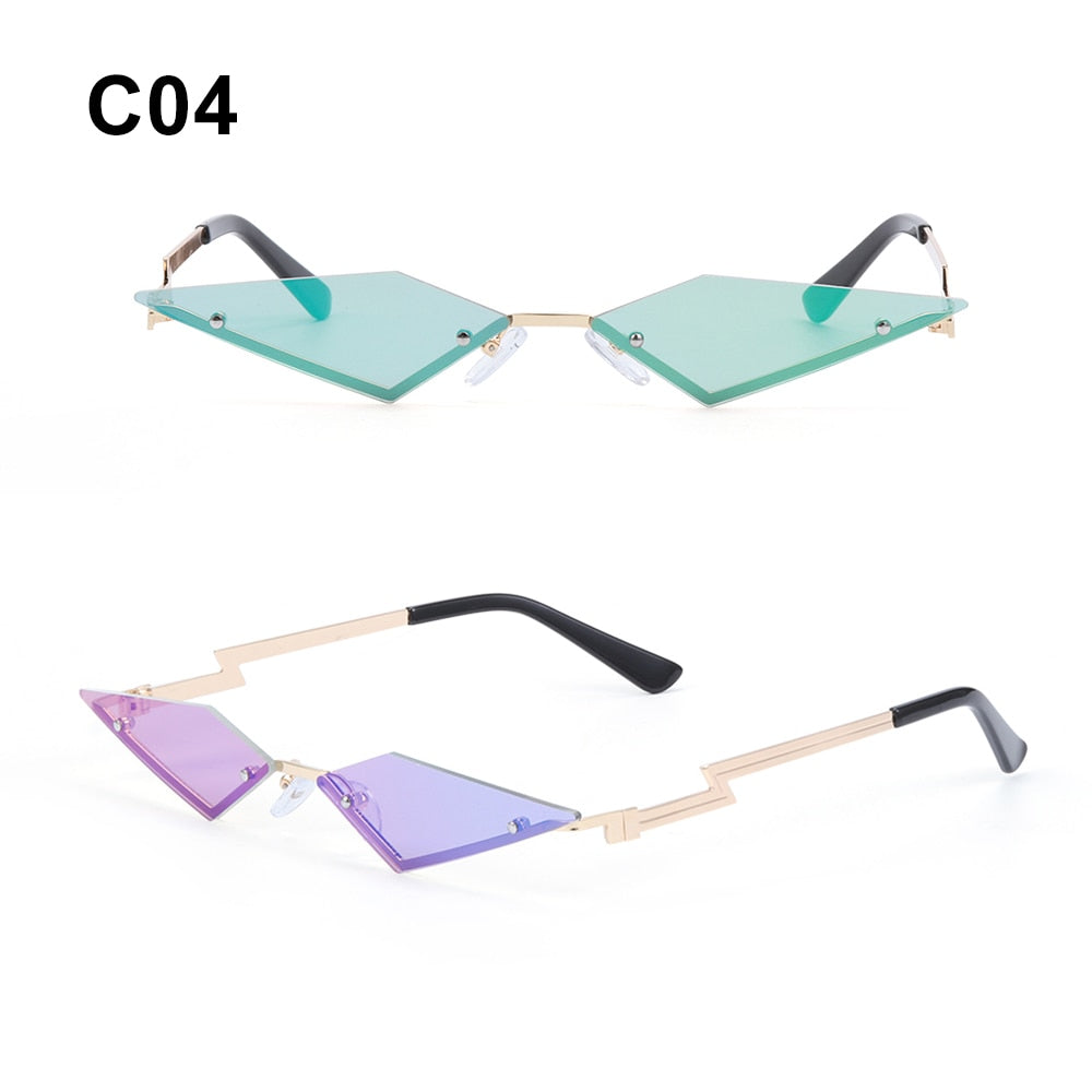 Diamond Shape Vintage Narrow Sunglasses