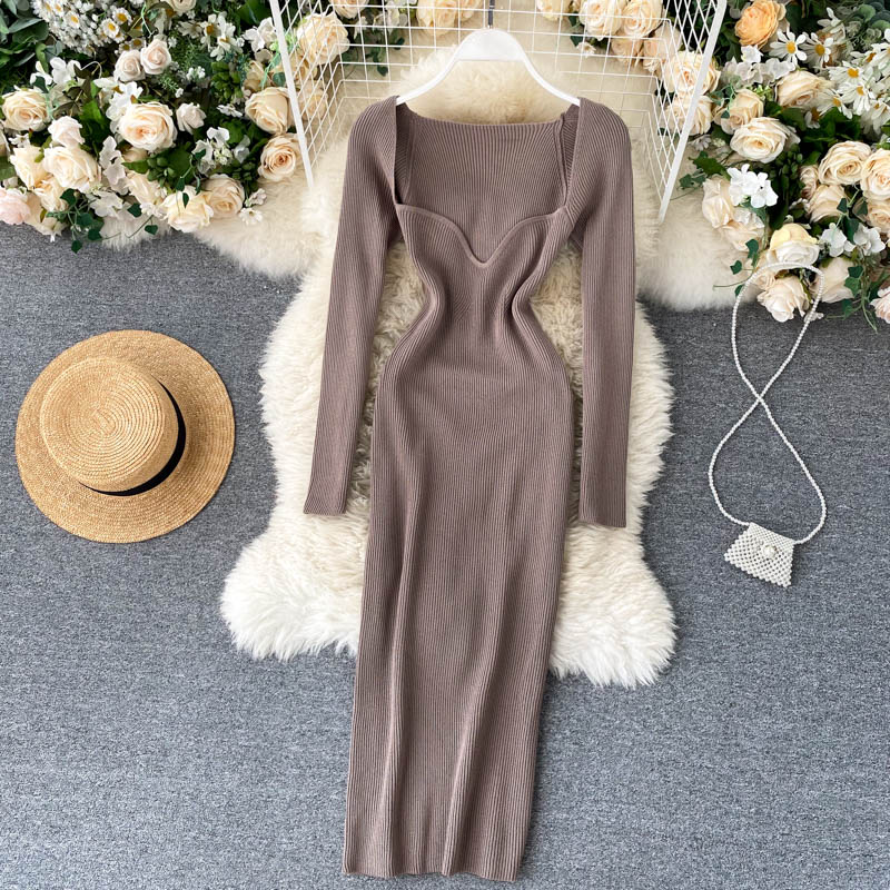 Strapless Ribbed Knitted Bodycon Dress