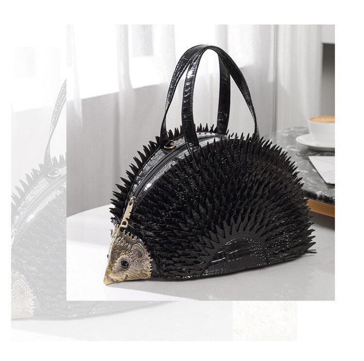 Personalized three-dimensional hedgehog bag.