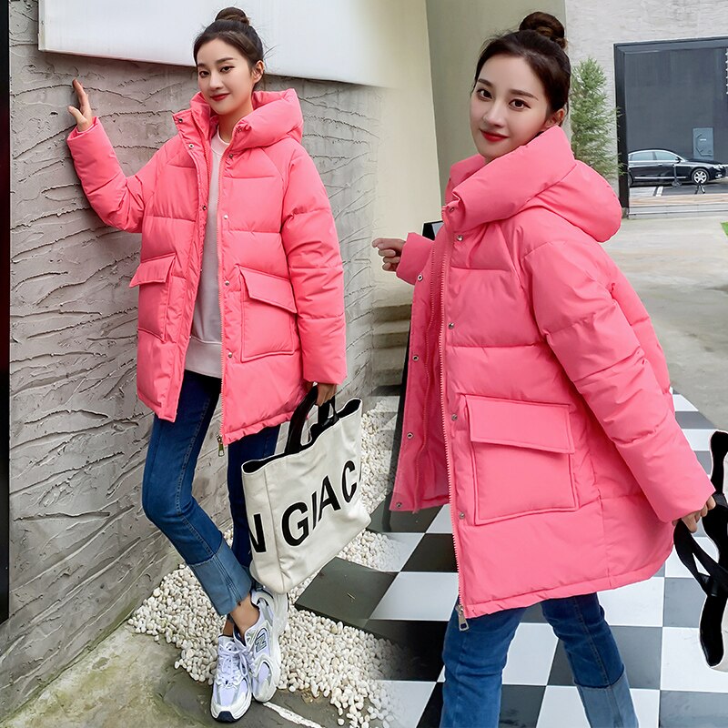 Thick Warm Hooded Pattern Coat parkas Jacket