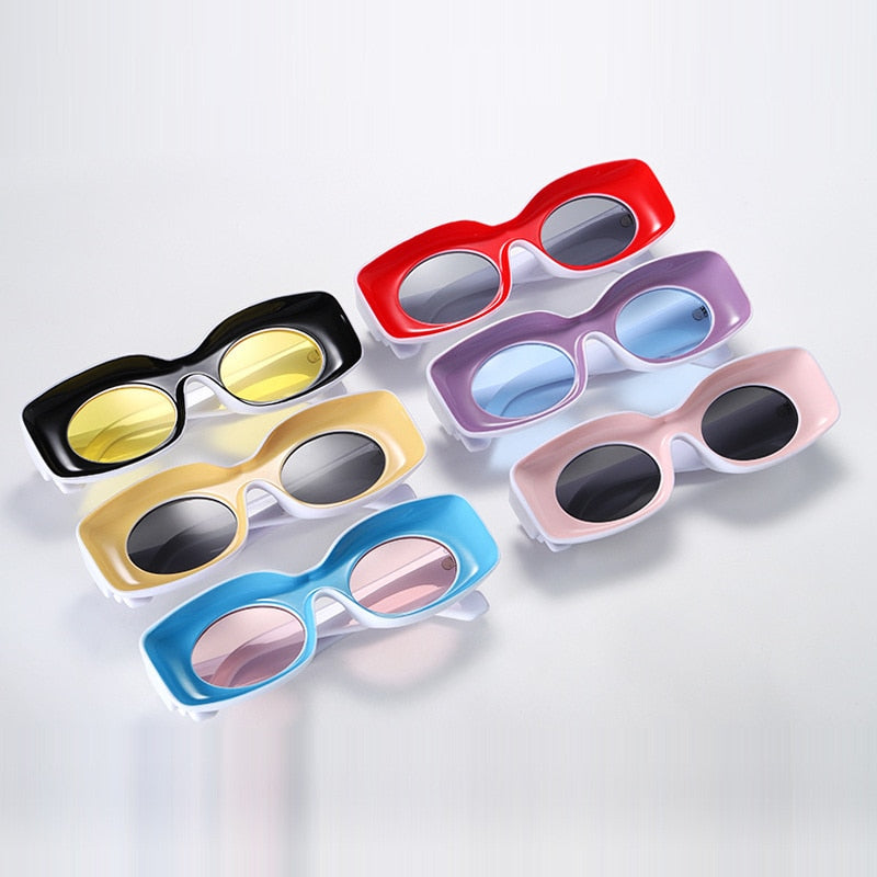 Punk Concave Square Sunglasses