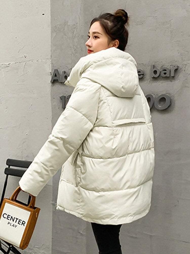 Thick Warm Hooded Pattern Coat parkas Jacket