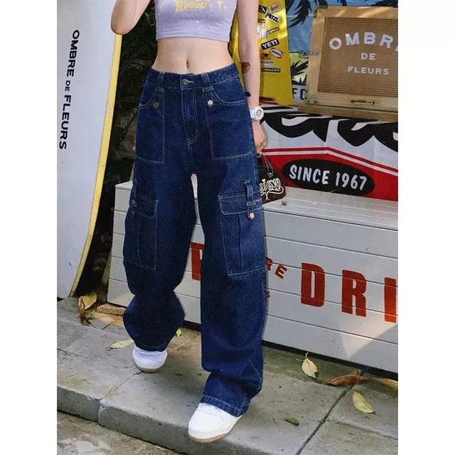 Vintage Street Cargo Baggy Jeans