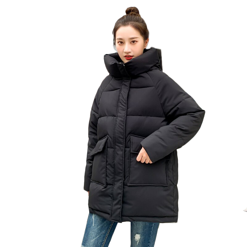 Thick Warm Hooded Pattern Coat parkas Jacket