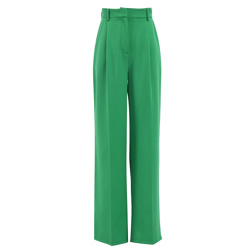 High Waist Wide Leg  Suit Pants.