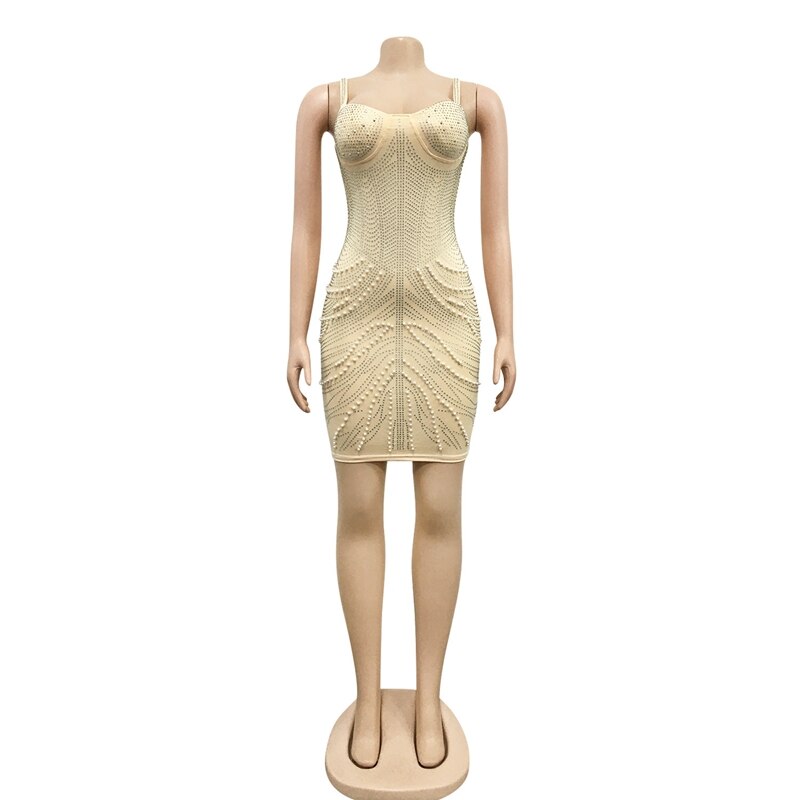 Bandage Bodycon Rhinestone  Dress