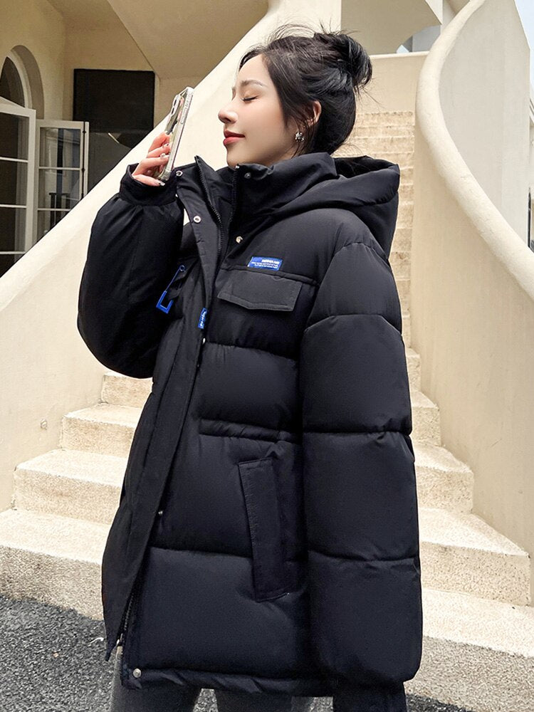 Thick Warm Hooded Parkas Pattern Coat