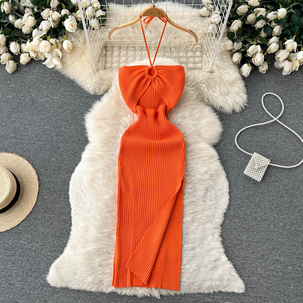 Halter Crochet Bodycon Dress