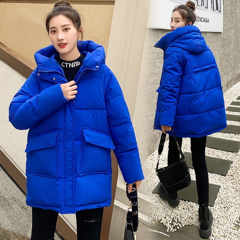 Thick Warm Hooded Pattern Coat parkas Jacket