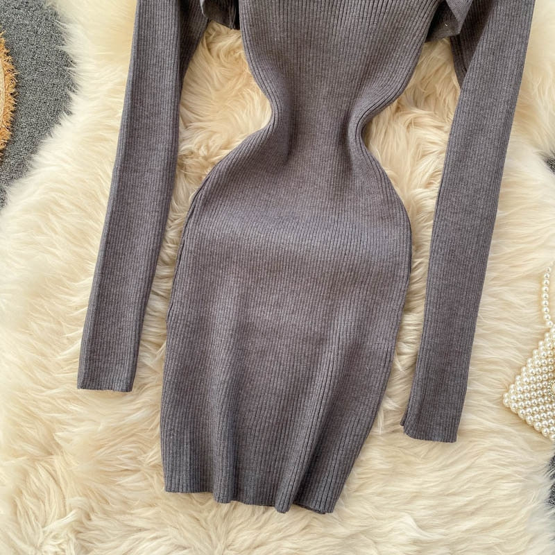 Spaghetti Strap Bodycon Pullover Crop Top Dress Suits