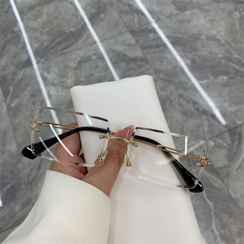 Vintage Rimless Rectangle Sunglasses