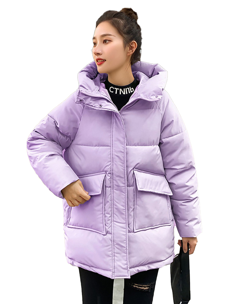 Thick Warm Hooded Pattern Coat parkas Jacket