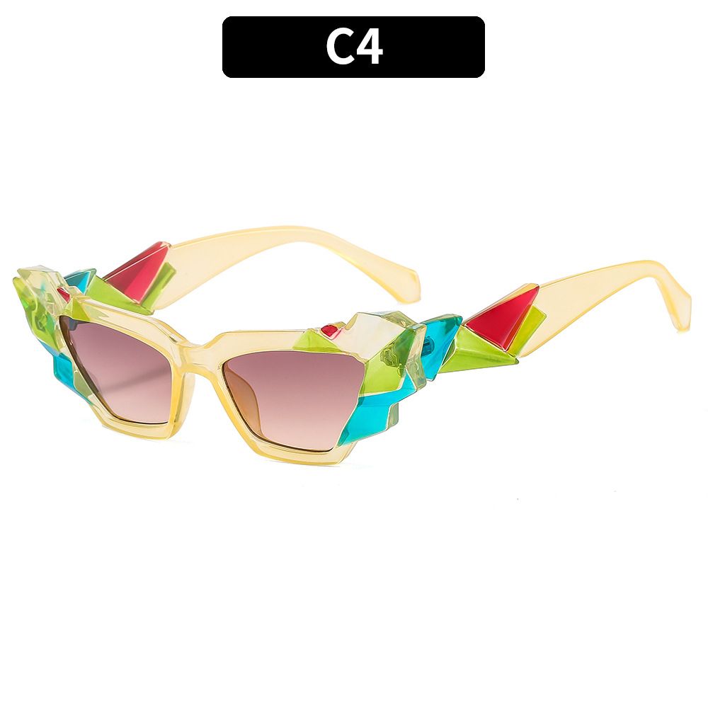 Cat Eye Retro Unique Polygon Eyewear Sunglasses