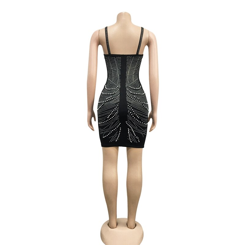 Bandage Bodycon Rhinestone  Dress