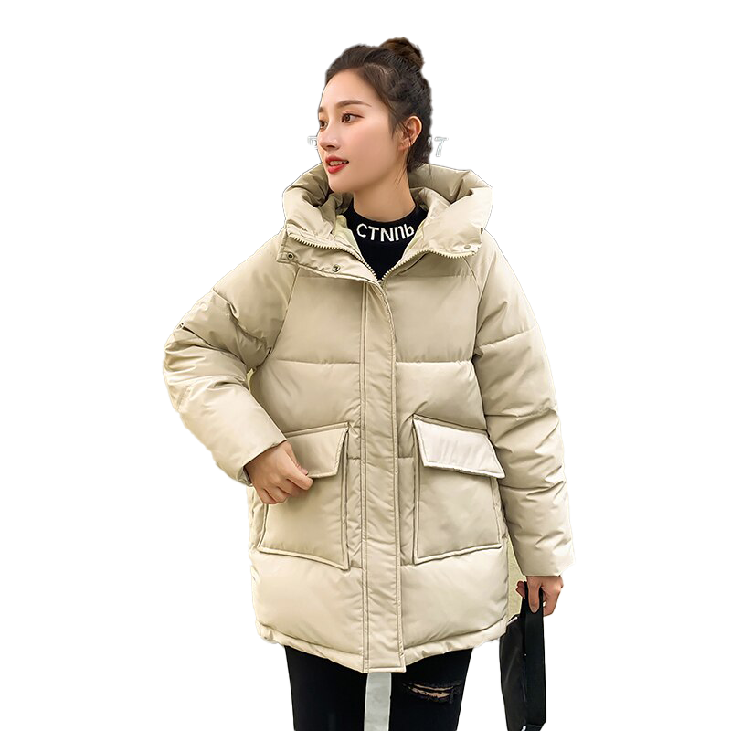 Thick Warm Hooded Pattern Coat parkas Jacket