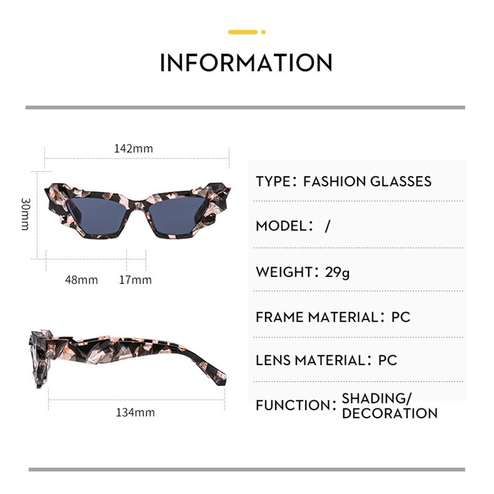 Cat Eye Retro Unique Polygon Eyewear Sunglasses