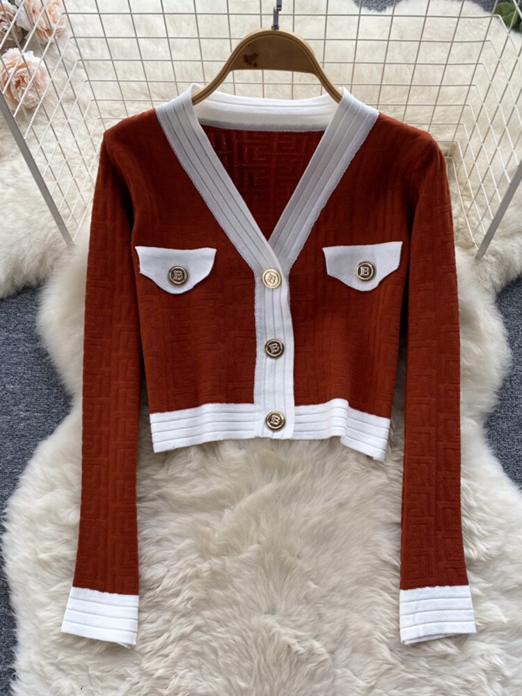 Knitted Cardigan Coat + Suspender Knit Dress Two Piece Sets