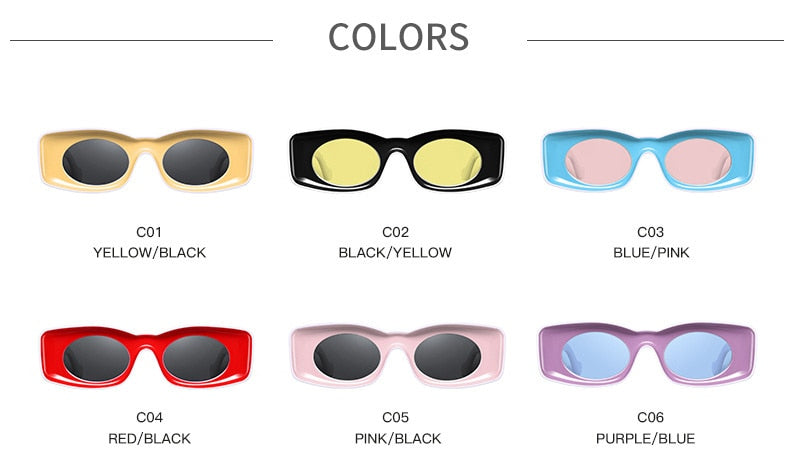 Punk Concave Square Sunglasses