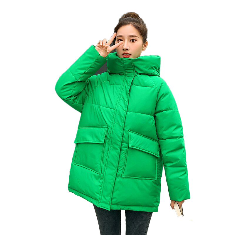 Thick Warm Hooded Pattern Coat parkas Jacket