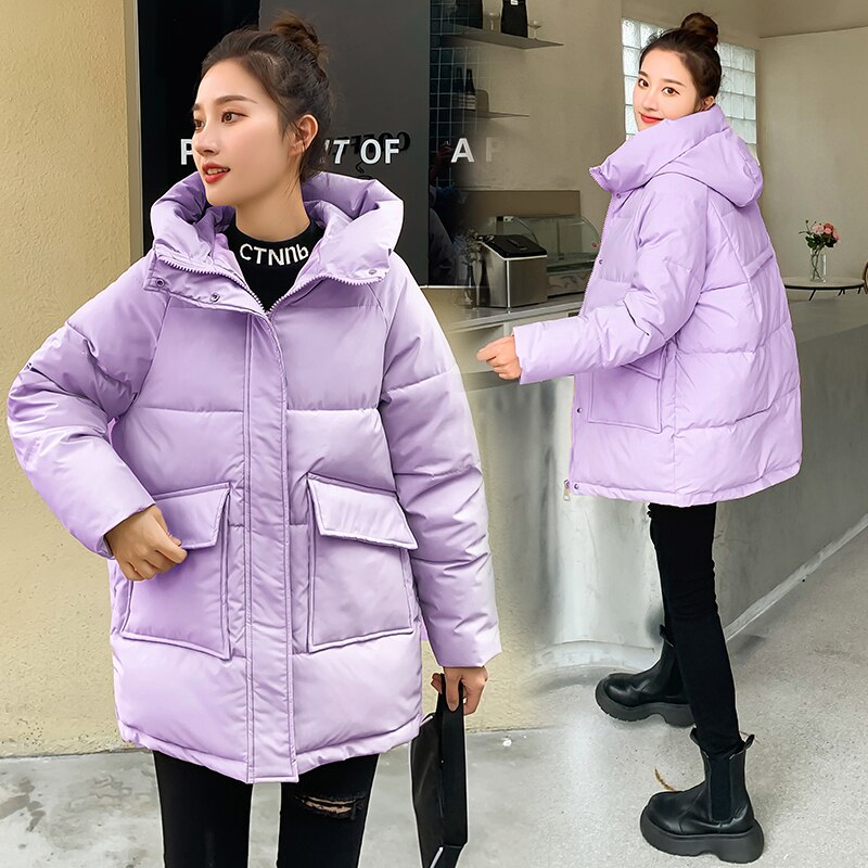 Thick Warm Hooded Pattern Coat parkas Jacket