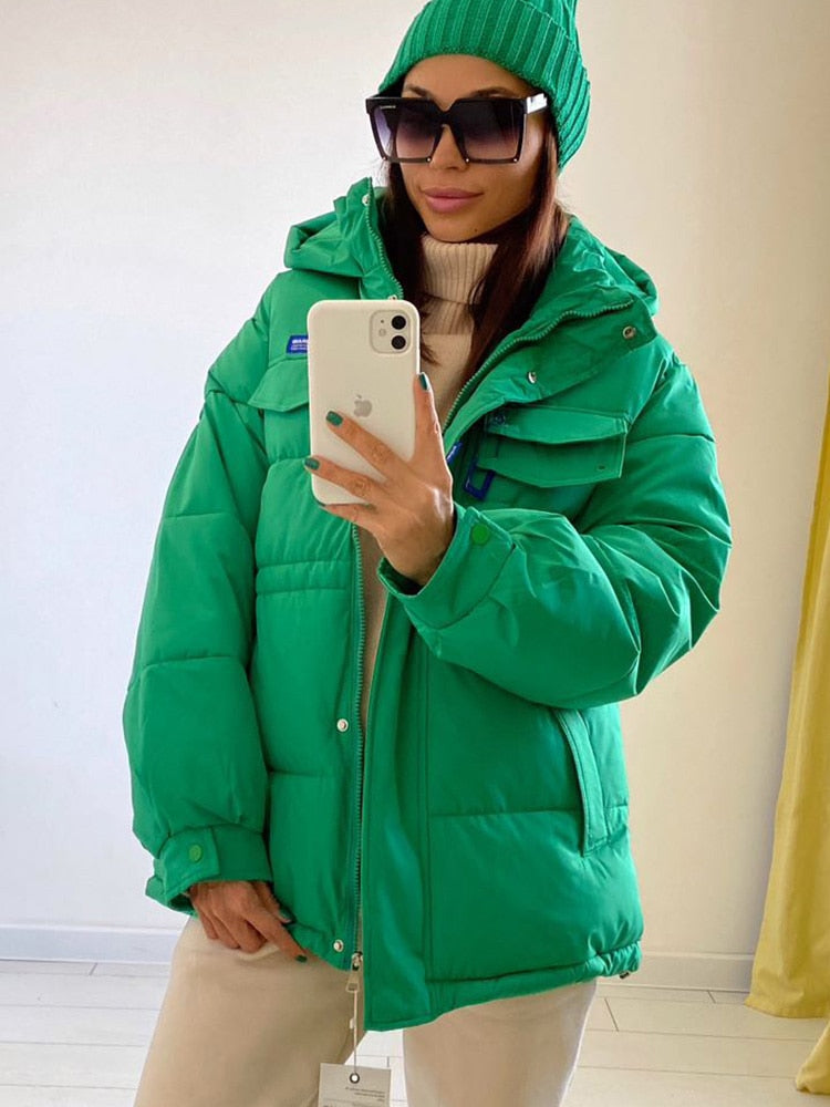 Thick Warm Hooded Parkas Pattern Coat