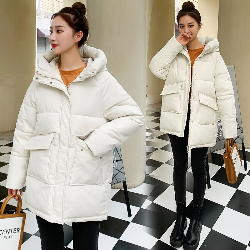 Thick Warm Hooded Pattern Coat parkas Jacket