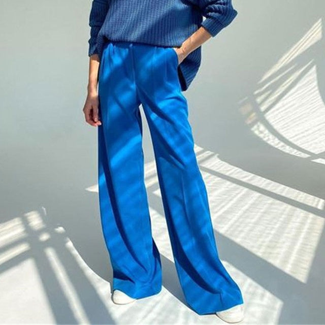 High Waist Wide Leg  Suit Pants.