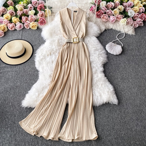 Ladies Casual Sleeveless Vintage Playsuit Jumpsuit