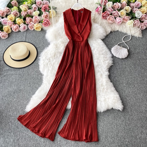 Ladies Casual Sleeveless Vintage Playsuit Jumpsuit